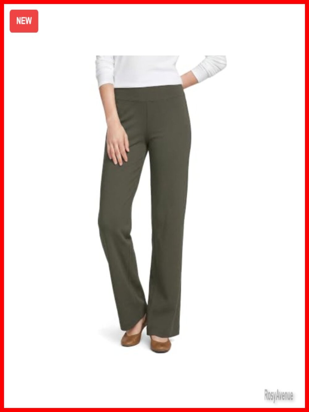Lands' End Starfish Straight Leg Pull On Pants Cotton Spandex Work